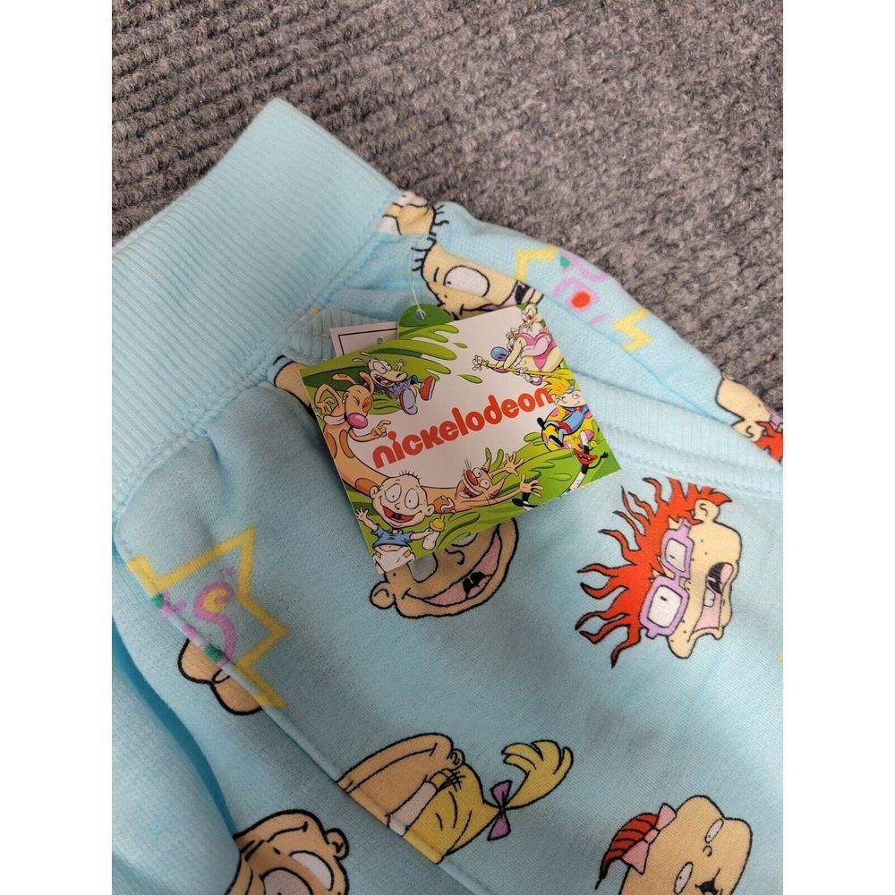 Nickelodeon‎ Rugrats Pajama Pants Aqua Spa Blue Joggers Sleepwear Small NWT - Picture 4 of 8